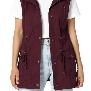 Women's Burgundy Jean jacket
